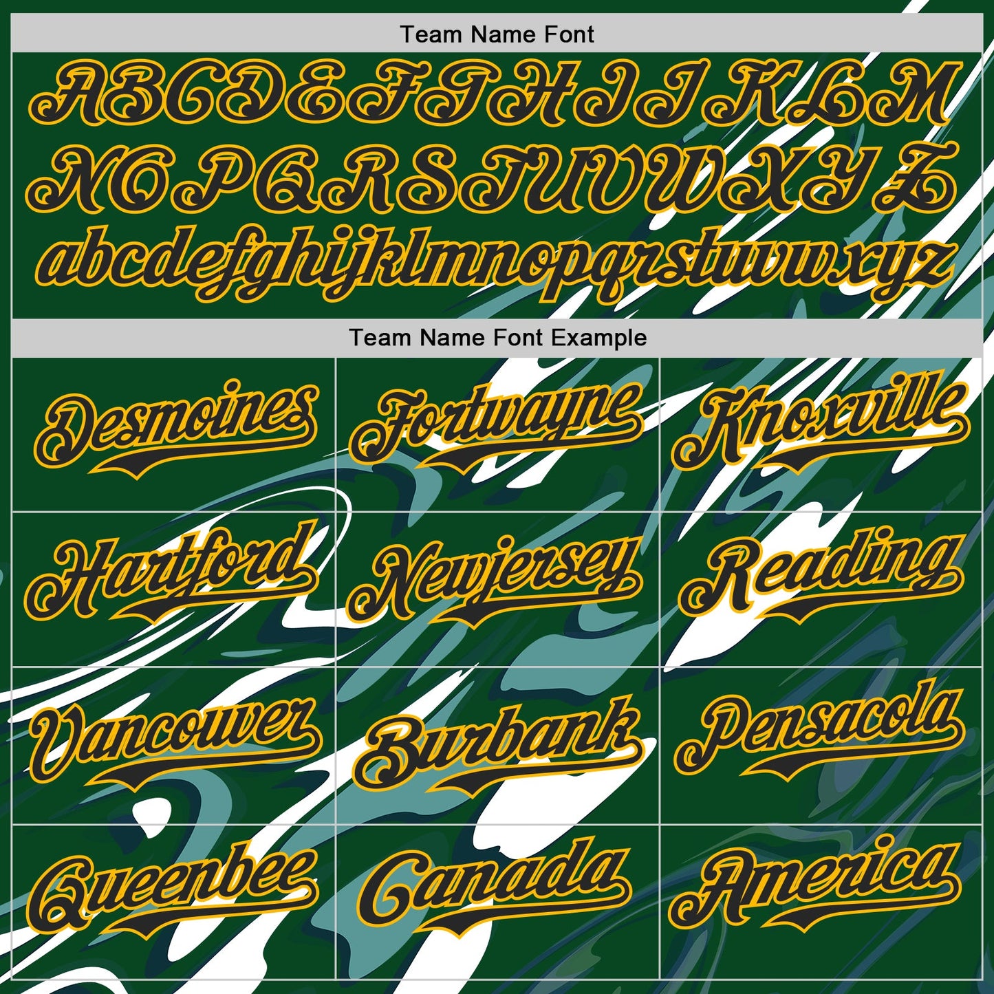 Custom Green Black-Gold Geometric Patchwork Asymmetry Fluid Swirl Authentic Baseball Jersey view 4
