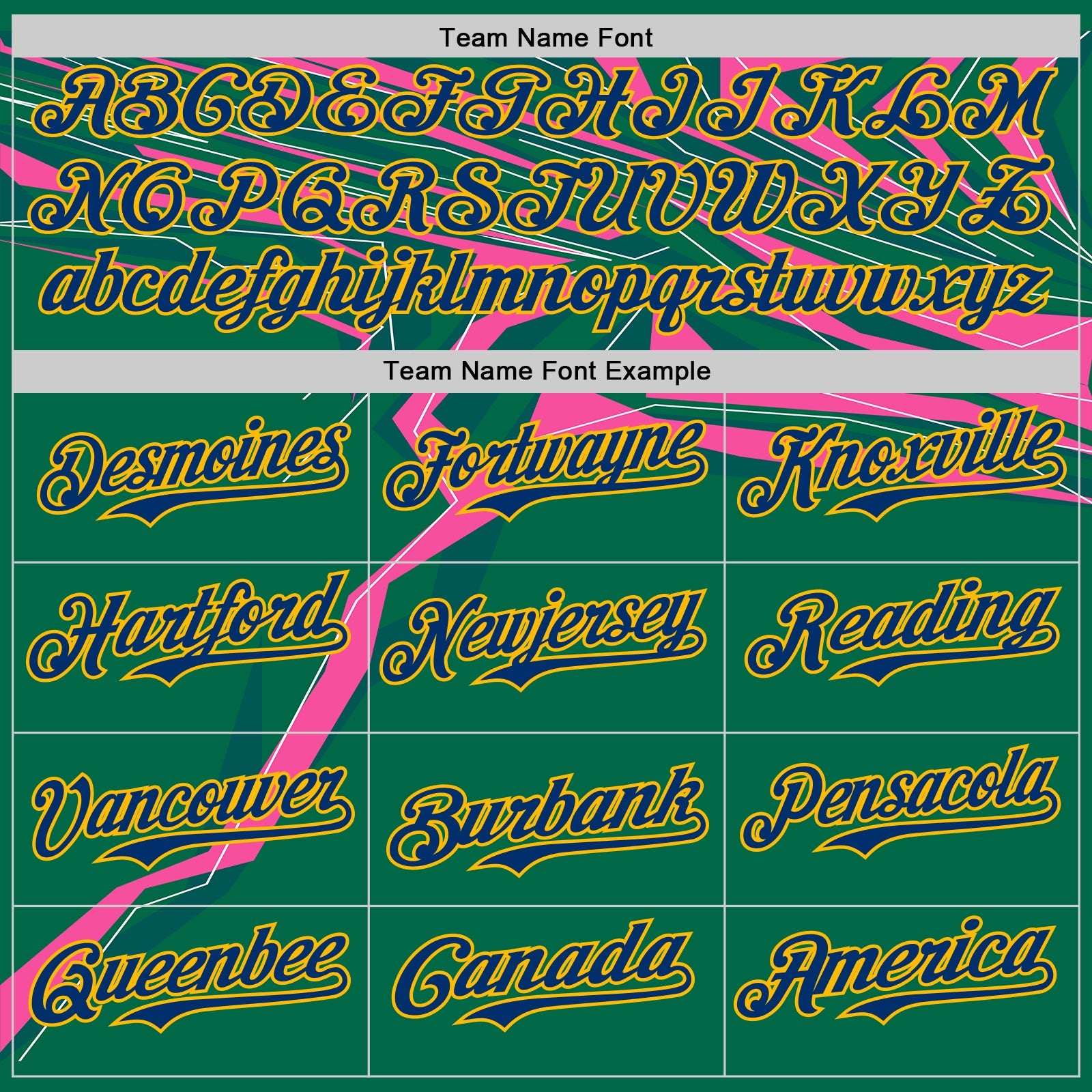 Custom Green US Navy Blue Hot Pink-Gold Geometric Patchwork Asymmetry Authentic Baseball Jersey view 4