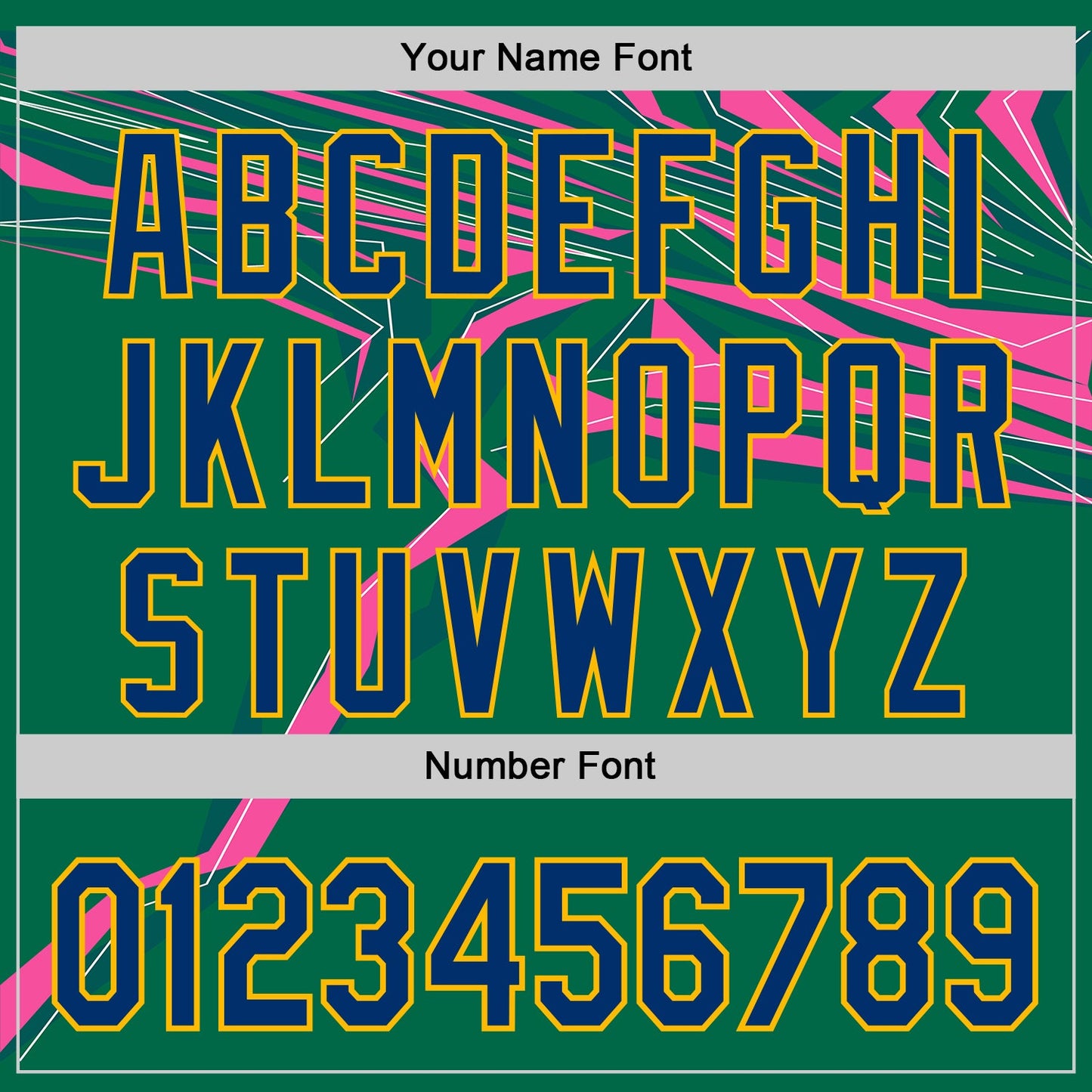 Custom Green US Navy Blue Hot Pink-Gold Geometric Patchwork Asymmetry Authentic Baseball Jersey view 5