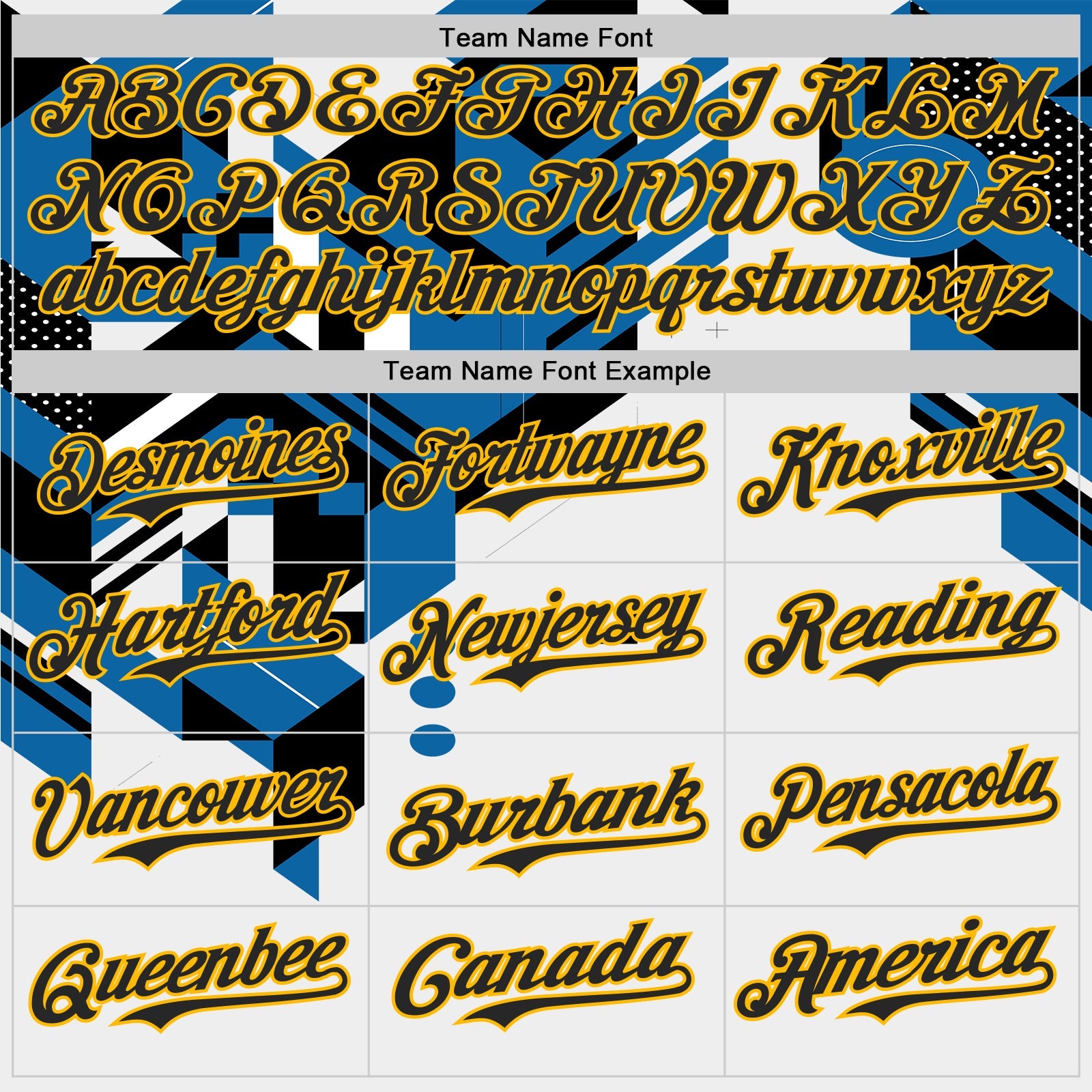 Custom White Black Blue-Gold Geometric Patchwork Asymmetry Authentic Baseball Jersey view 4
