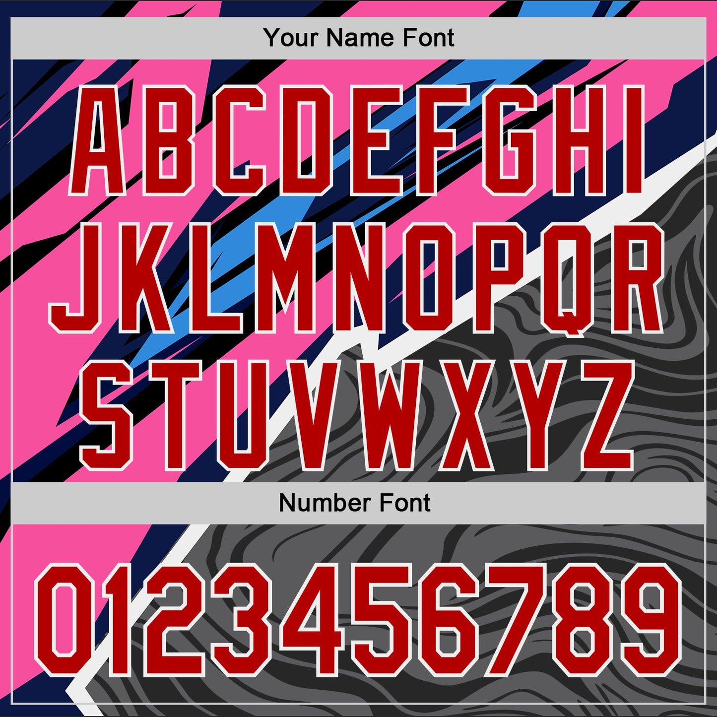 Custom Gray Red Pink Blue-White Geometric Patchwork Asymmetry Fluid Swirl Authentic Baseball Jersey view 5