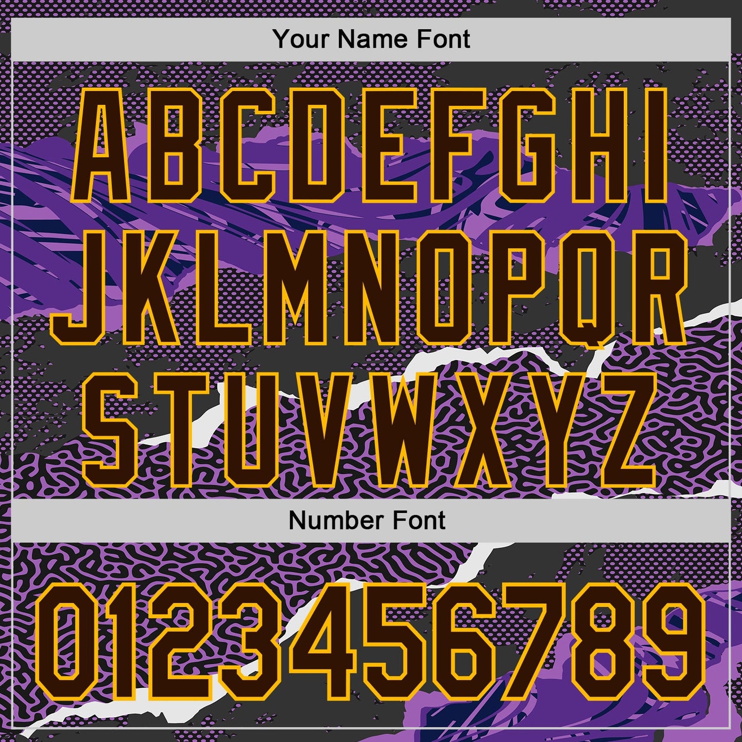 Custom Purple Brown Black-Gold Geometric Patchwork Asymmetry Torn Authentic Baseball Jersey view 5
