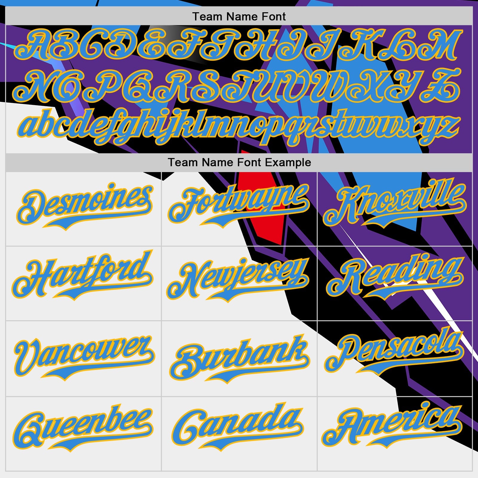 Custom Black Electric Blue Purple Red-Gold Geometric Patchwork Asymmetry Authentic Baseball Jersey view 4