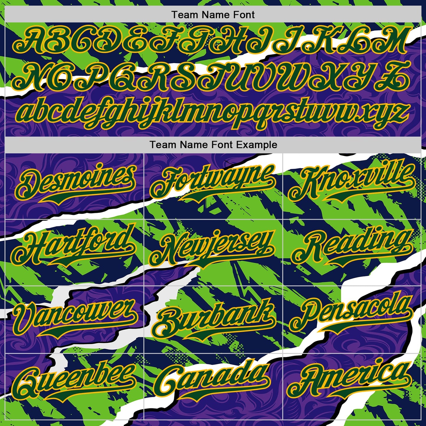 Custom Purple Green-Gold Geometric Patchwork Asymmetry Torn Authentic Baseball Jersey view 4