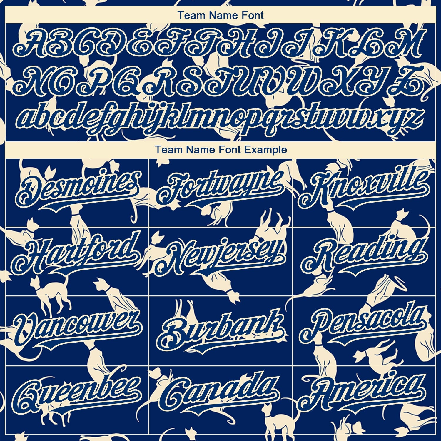 Custom US Navy Blue Cream 3D Pattern Design Cat Authentic Baseball Jersey view 4