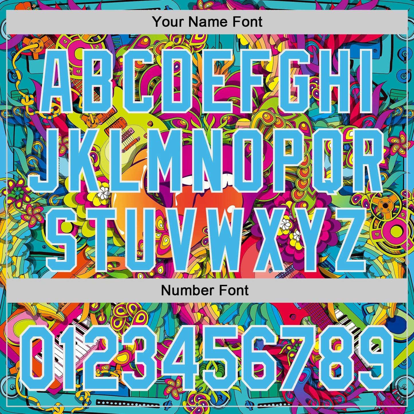 Custom Sky Blue-White Psychedelic Trippy Exotic Floral Authentic Baseball Jersey view 5