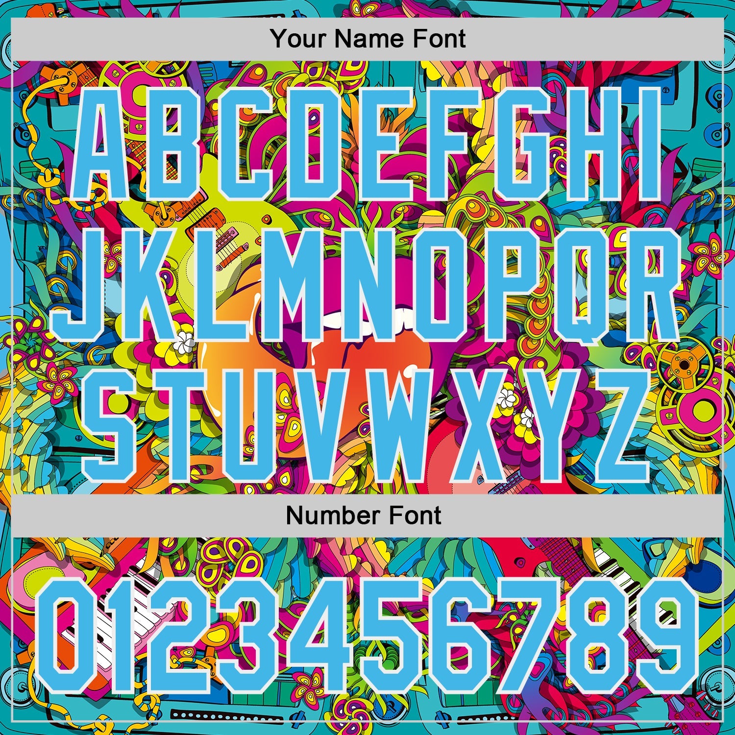 Custom Sky Blue-White Psychedelic Trippy Exotic Floral Authentic Baseball Jersey view 5