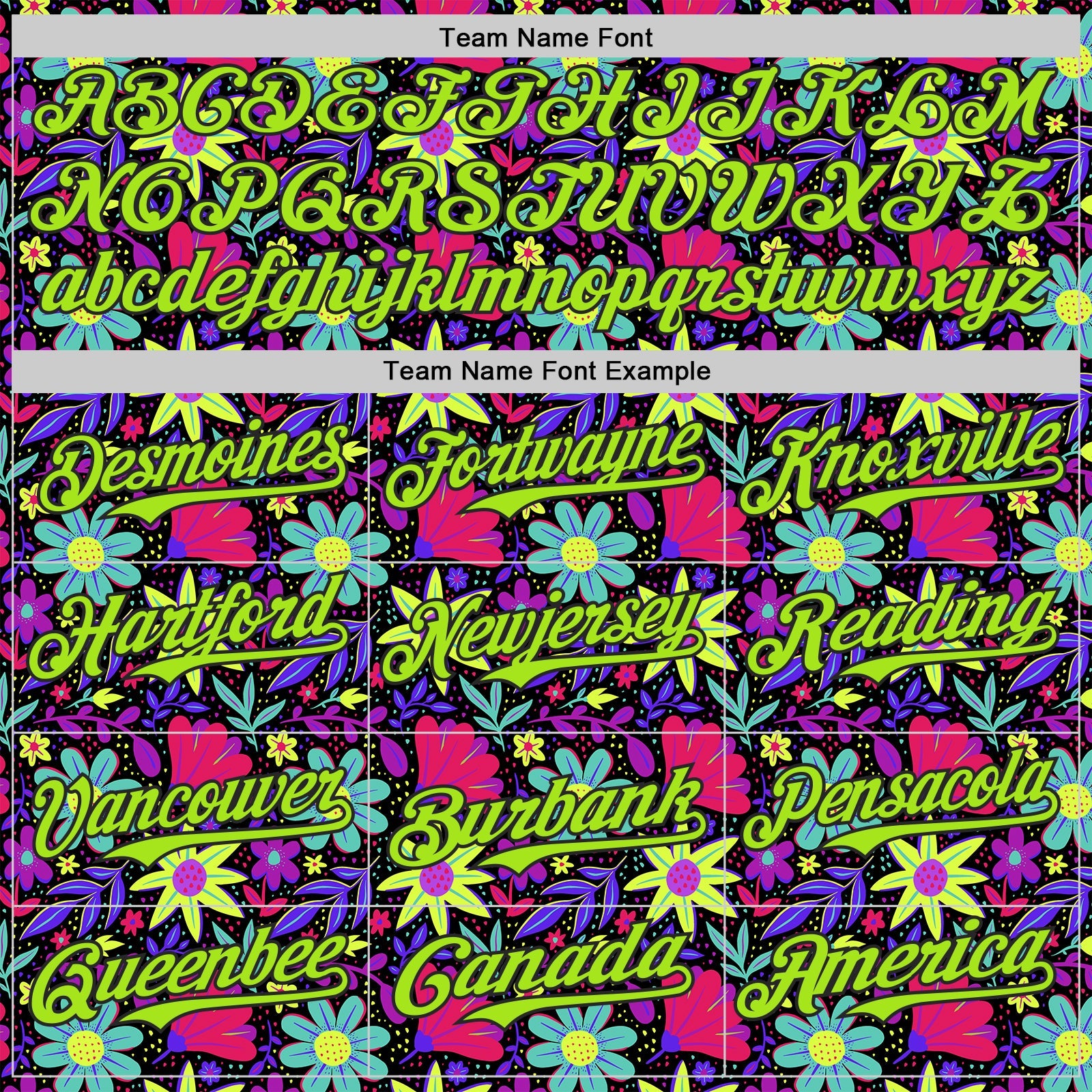 Custom Black-Neon Green Psychedelic Trippy Flower Authentic Baseball Jersey view 4