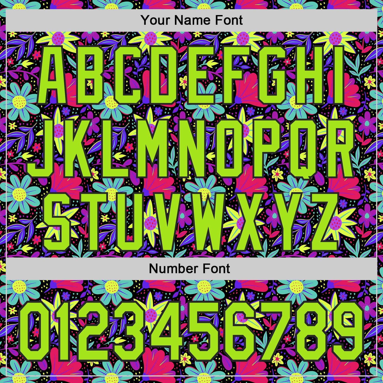 Custom Black-Neon Green Psychedelic Trippy Flower Authentic Baseball Jersey view 5
