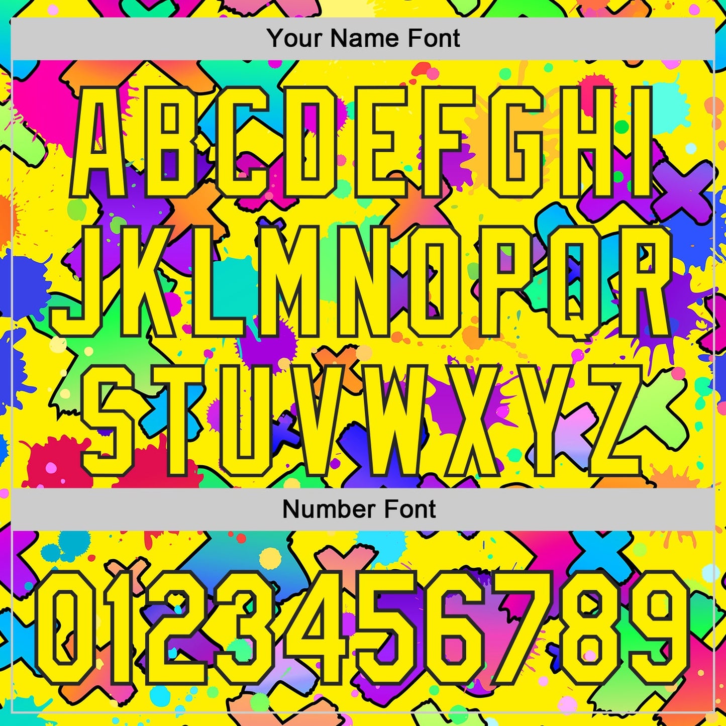 Custom Light Yellow-Black Psychedelic Trippy Graffiti Splatter Authentic Baseball Jersey view 5