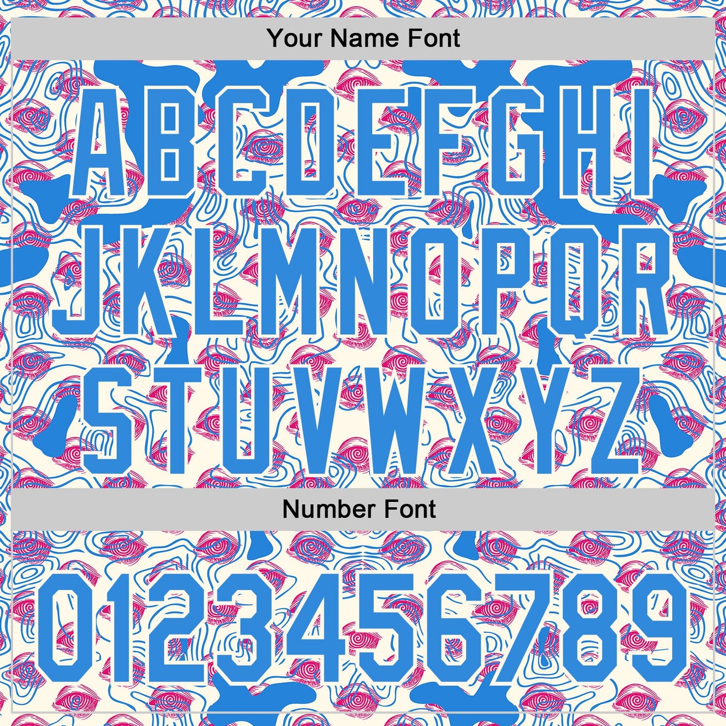 Custom Cream-Electric Blue Psychedelic Trippy Flow Line Authentic Baseball Jersey view 5