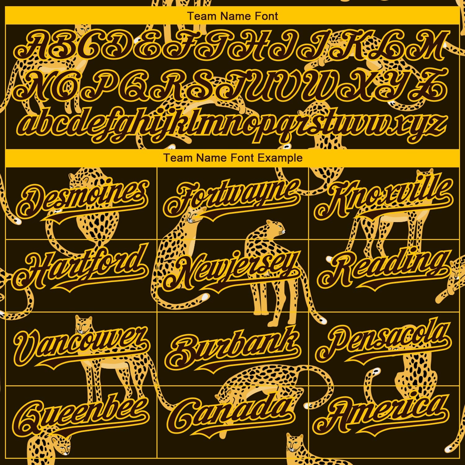 Custom Brown Yellow 3D Pattern Design Leopard Authentic Baseball Jersey view 4