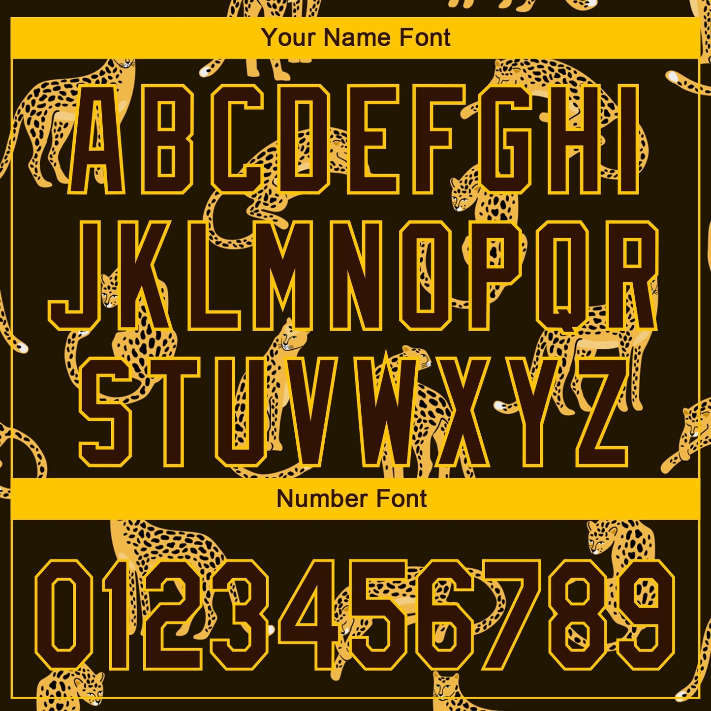 Custom Brown Yellow 3D Pattern Design Leopard Authentic Baseball Jersey view 5