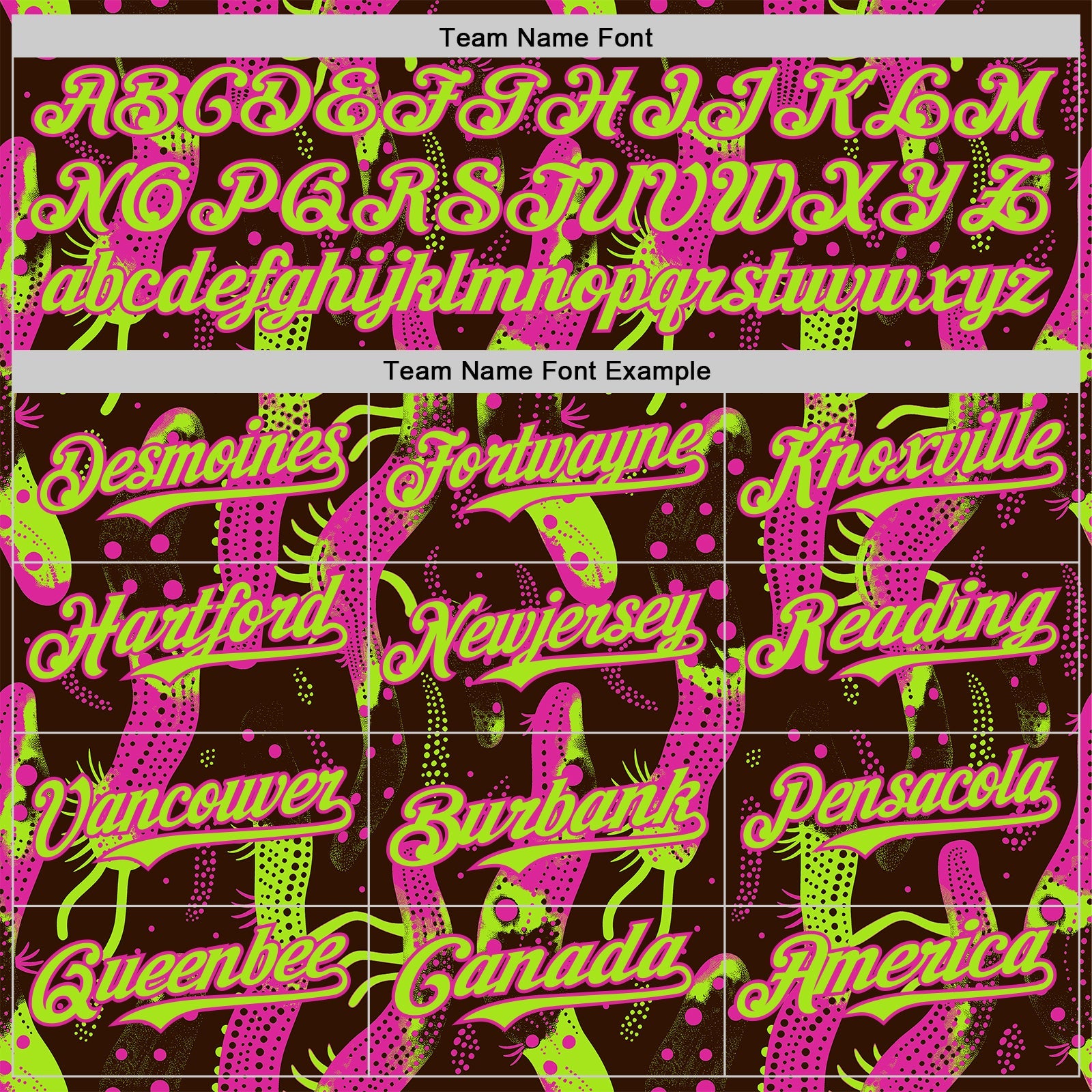 Custom Brown Neon Green-Deep Pink Psychedelic Trippy Sea Life Authentic Baseball Jersey view 4