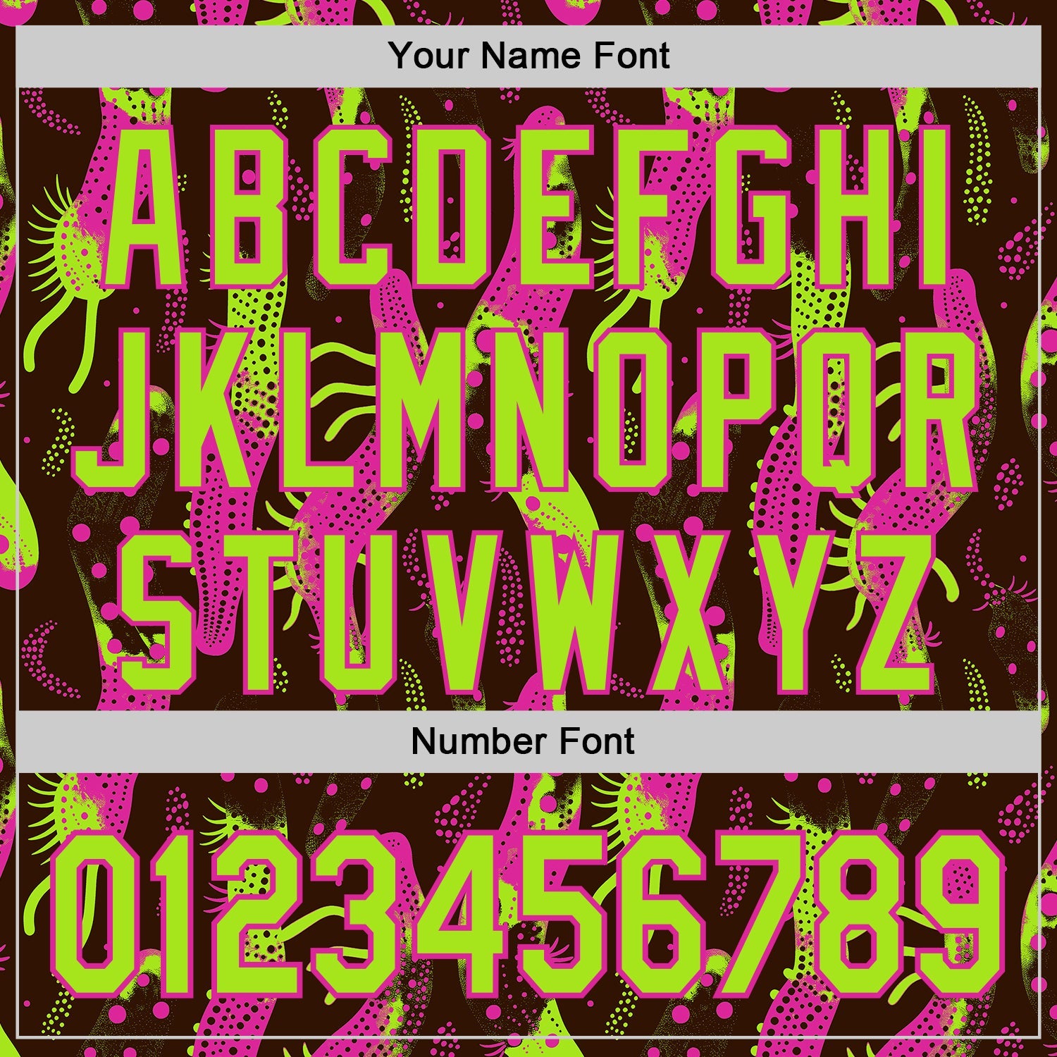 Custom Brown Neon Green-Deep Pink Psychedelic Trippy Sea Life Authentic Baseball Jersey view 5