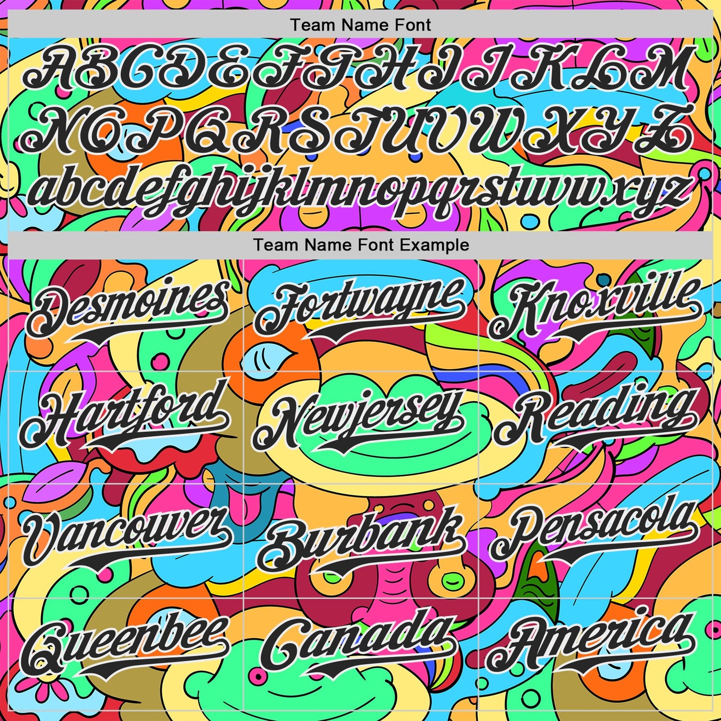 Custom Green Black-White Psychedelic Trippy Doodle Cartoon Authentic Baseball Jersey view 4