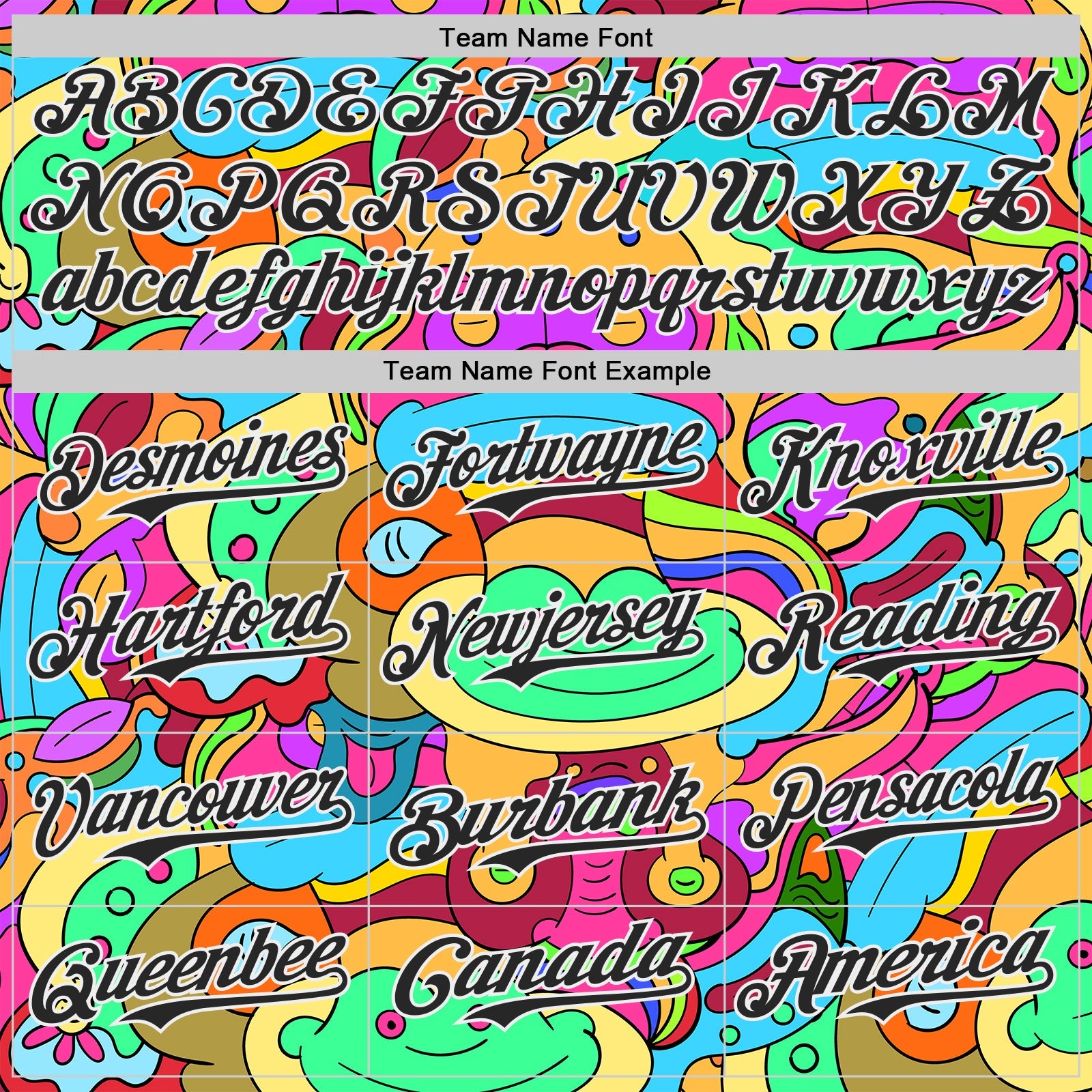 Custom Green Black-White Psychedelic Trippy Doodle Cartoon Authentic Baseball Jersey view 4