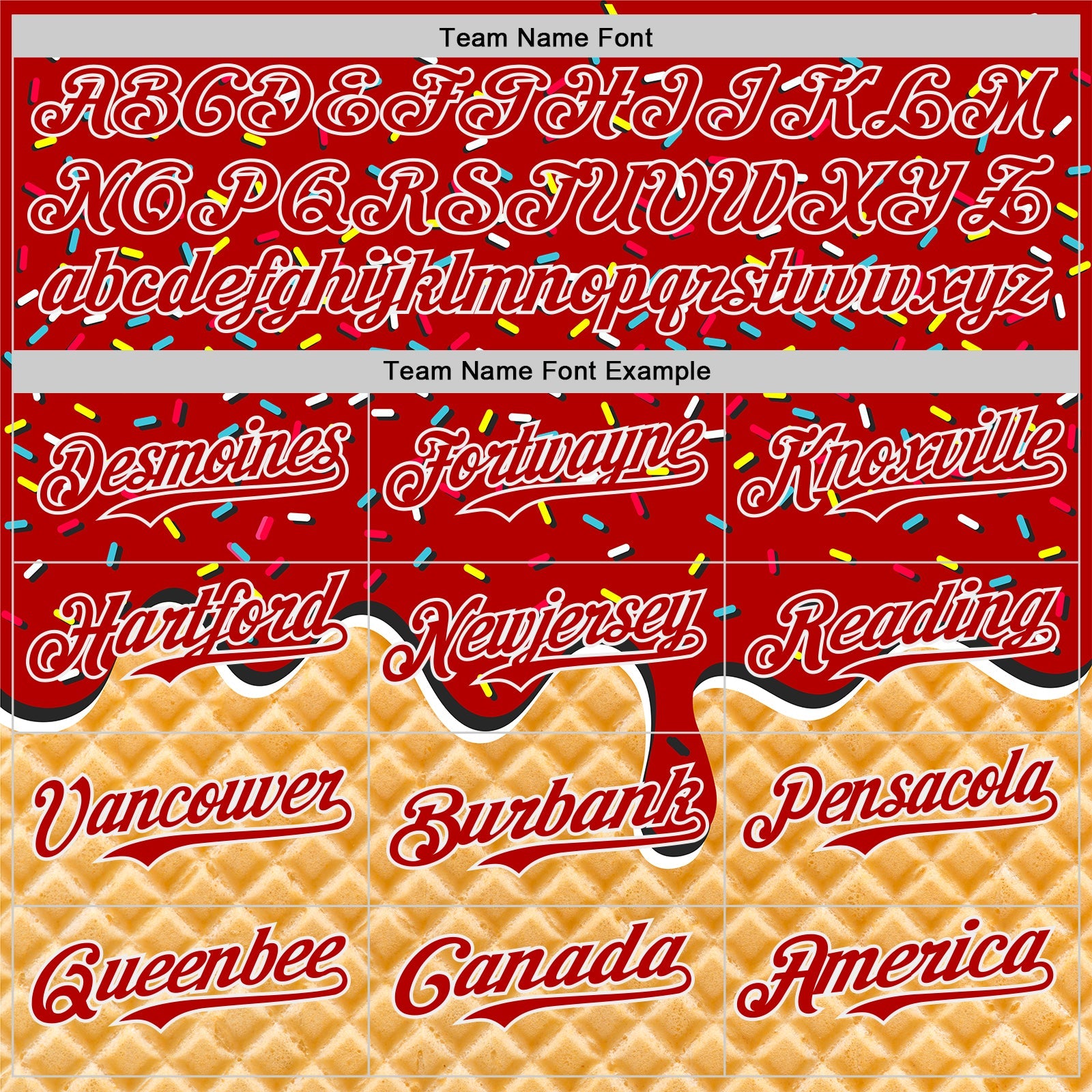 Custom Red-White Ice Cream Waffle Foodie Dessert Authentic Baseball Jersey view 4