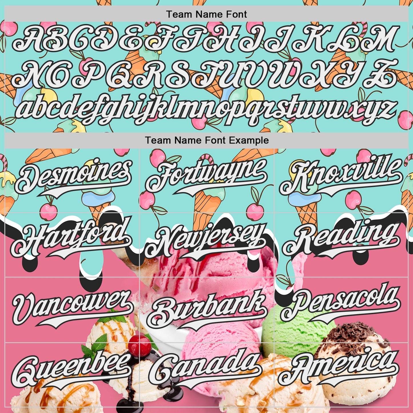 Custom Ice Blue White-Black Ice Cream Foodie Dessert Authentic Baseball Jersey view 4