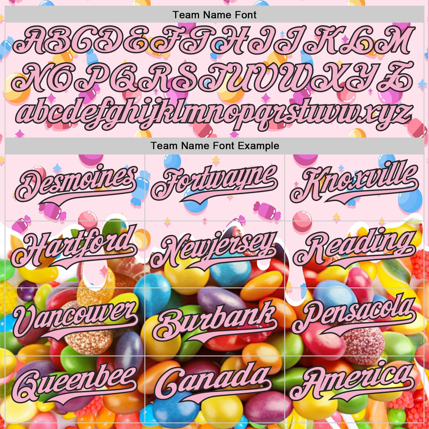 Custom Light Pink-Black Candy Ice Cream Sweet Sugar Authentic Baseball Jersey view 4