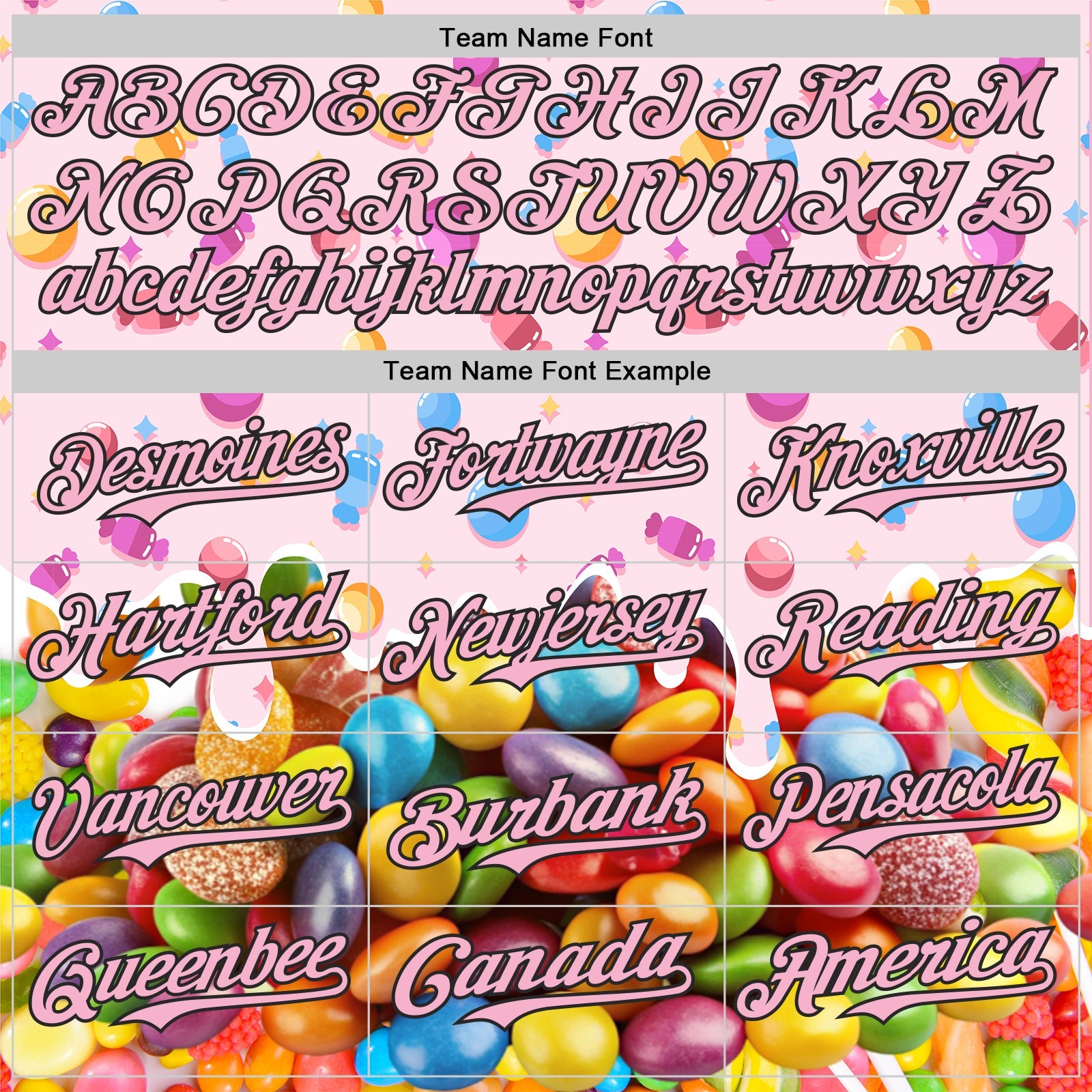 Custom Light Pink-Black Candy Ice Cream Sweet Sugar Authentic Baseball Jersey view 4