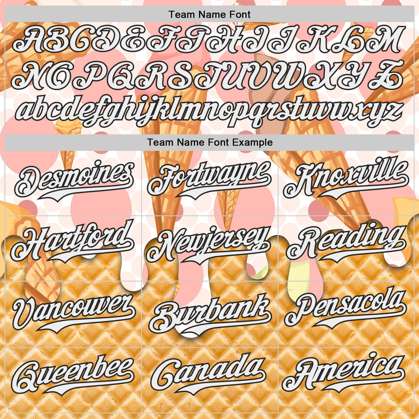 Custom City Cream White-Black Ice Cream Waffle Foodie Dessert Authentic Baseball Jersey view 4