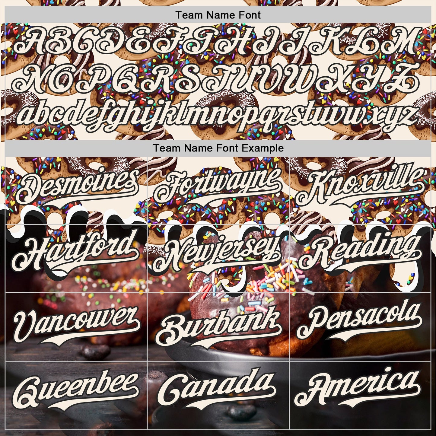 Custom Cream-Black Ice Cream Donut  Foodie Dessert Authentic Baseball Jersey view 4