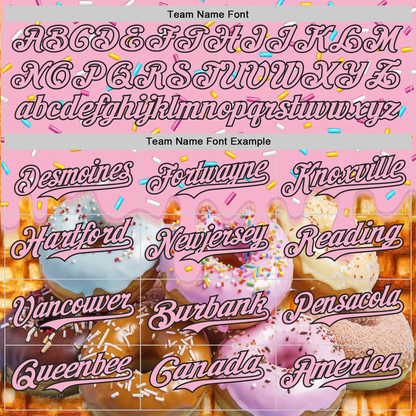 Custom Light Pink-Black Ice Cream Donut  Foodie Dessert Authentic Baseball Jersey view 4