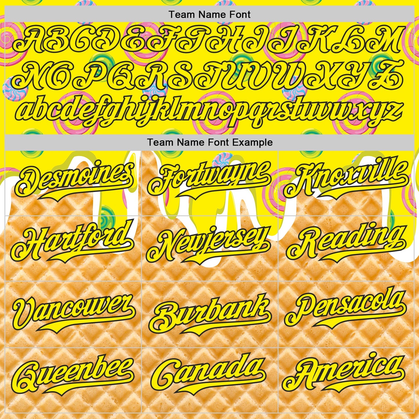 Custom Light Yellow-Black Ice Cream Waffle Donut  Foodie Dessert Authentic Baseball Jersey view 4