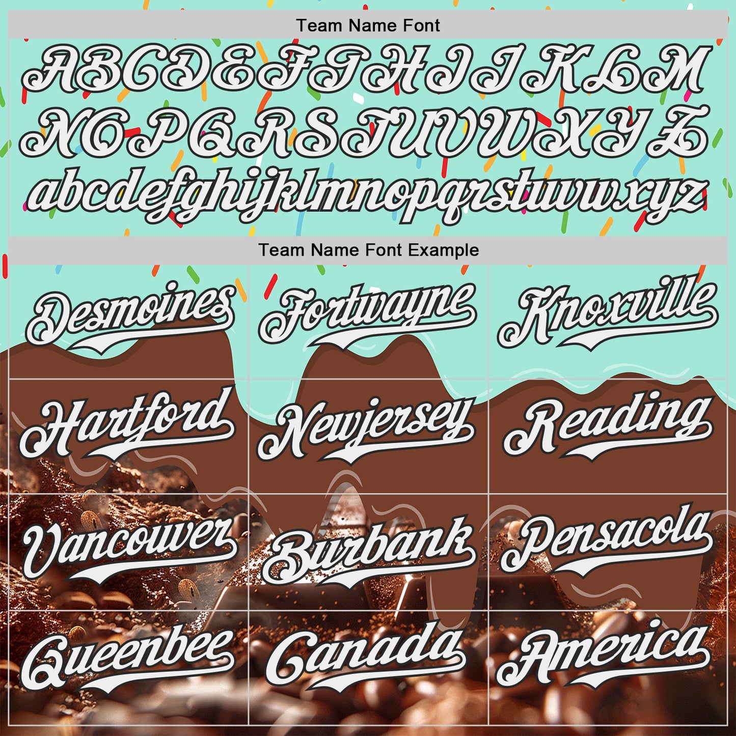 Custom Ice Blue White-Black Ice Cream Chocolate Foodie Dessert Authentic Baseball Jersey view 4