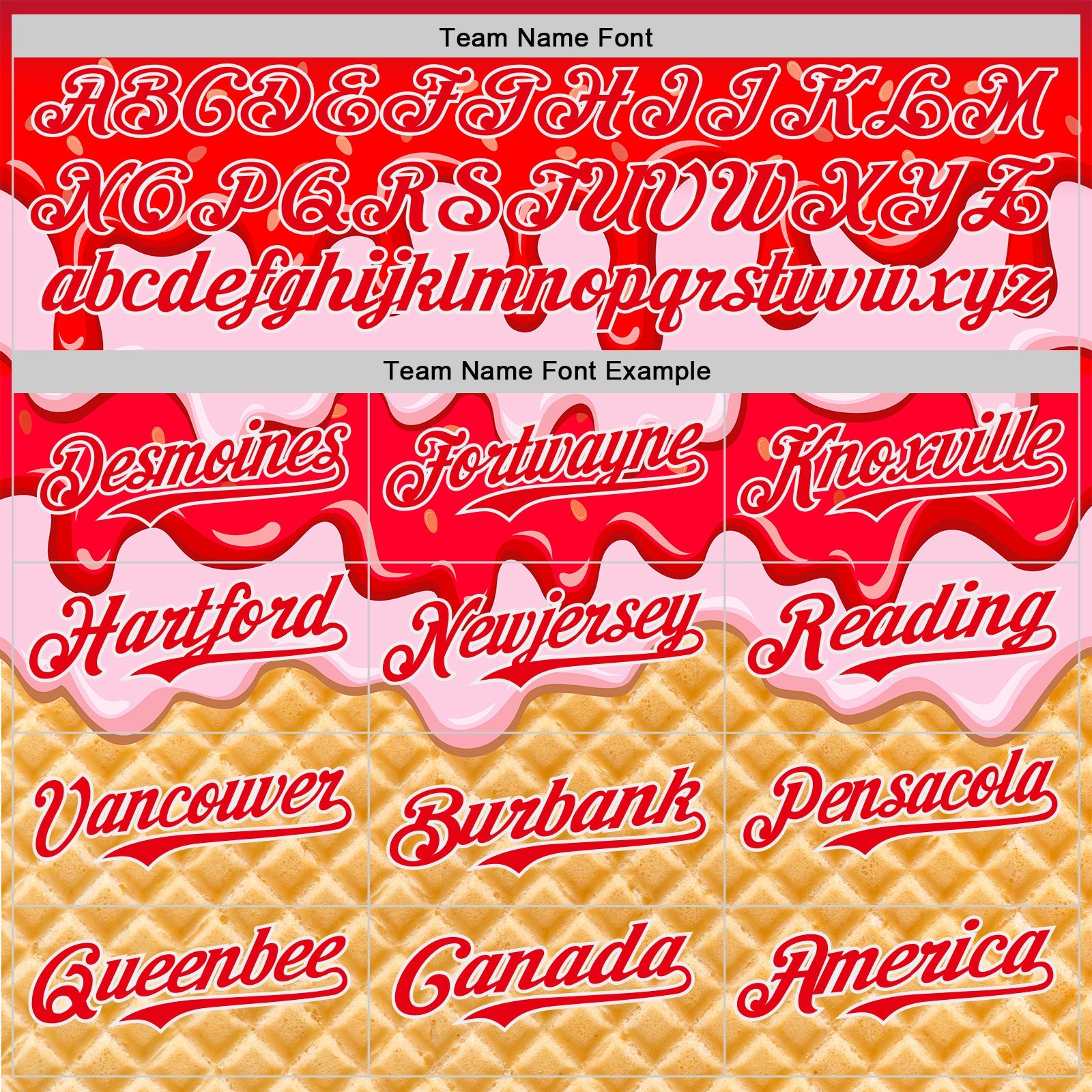 Custom Fire Red-White Ice Cream Waffle Foodie Dessert Authentic Baseball Jersey view 4