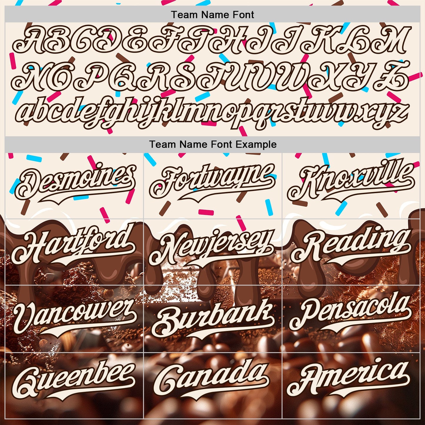 Custom Cream-Brown Ice Cream Chocolate Foodie Dessert Authentic Baseball Jersey view 4