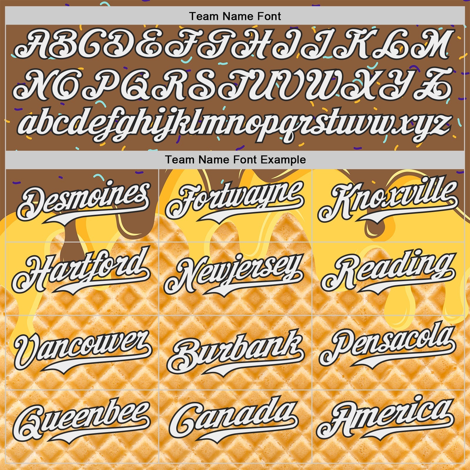 Custom Brown White-Black Ice Cream Waffle Foodie Dessert Authentic Baseball Jersey view 4