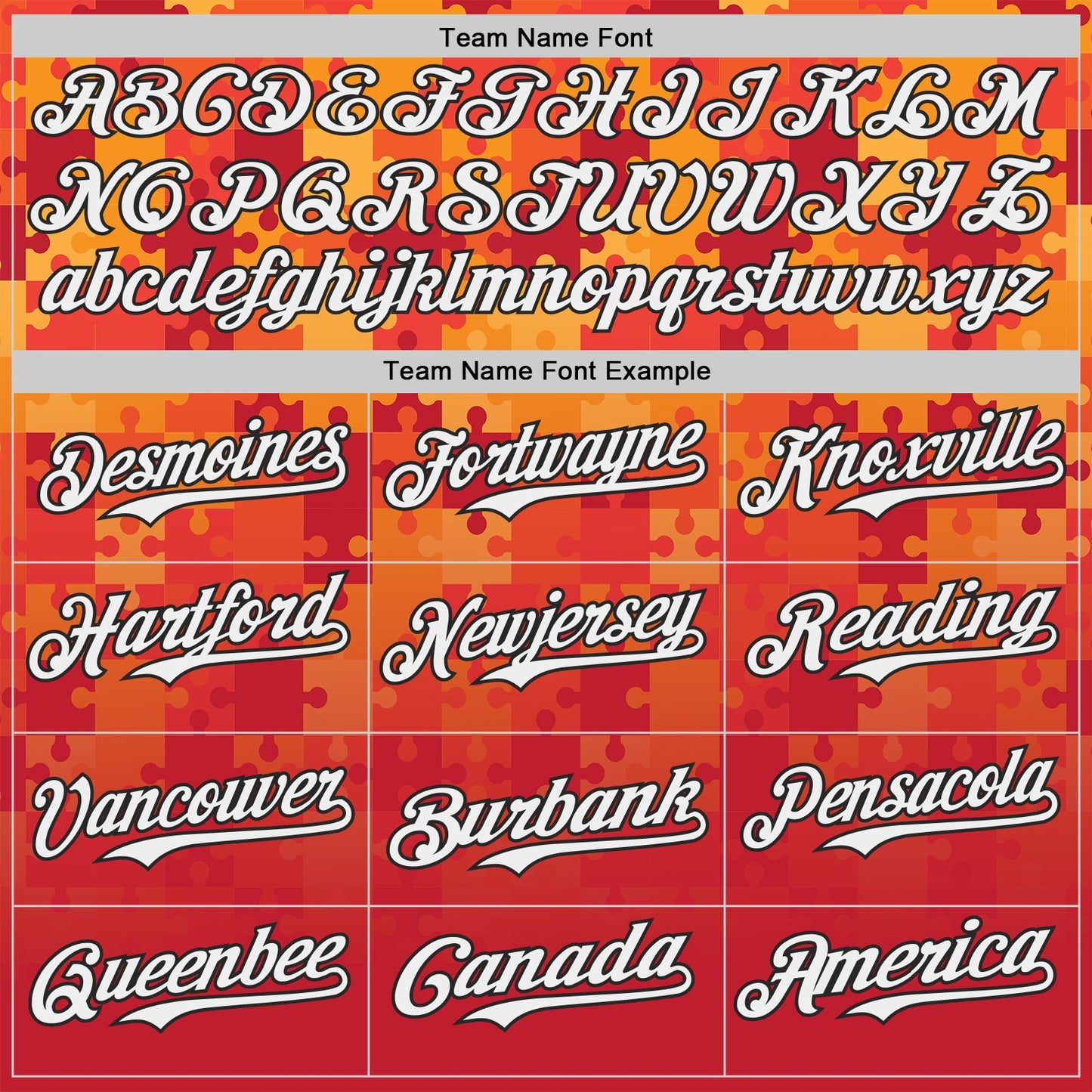 Custom Orange White-Black Puzzle 3D Pattern Design Authentic Baseball Jersey view 4