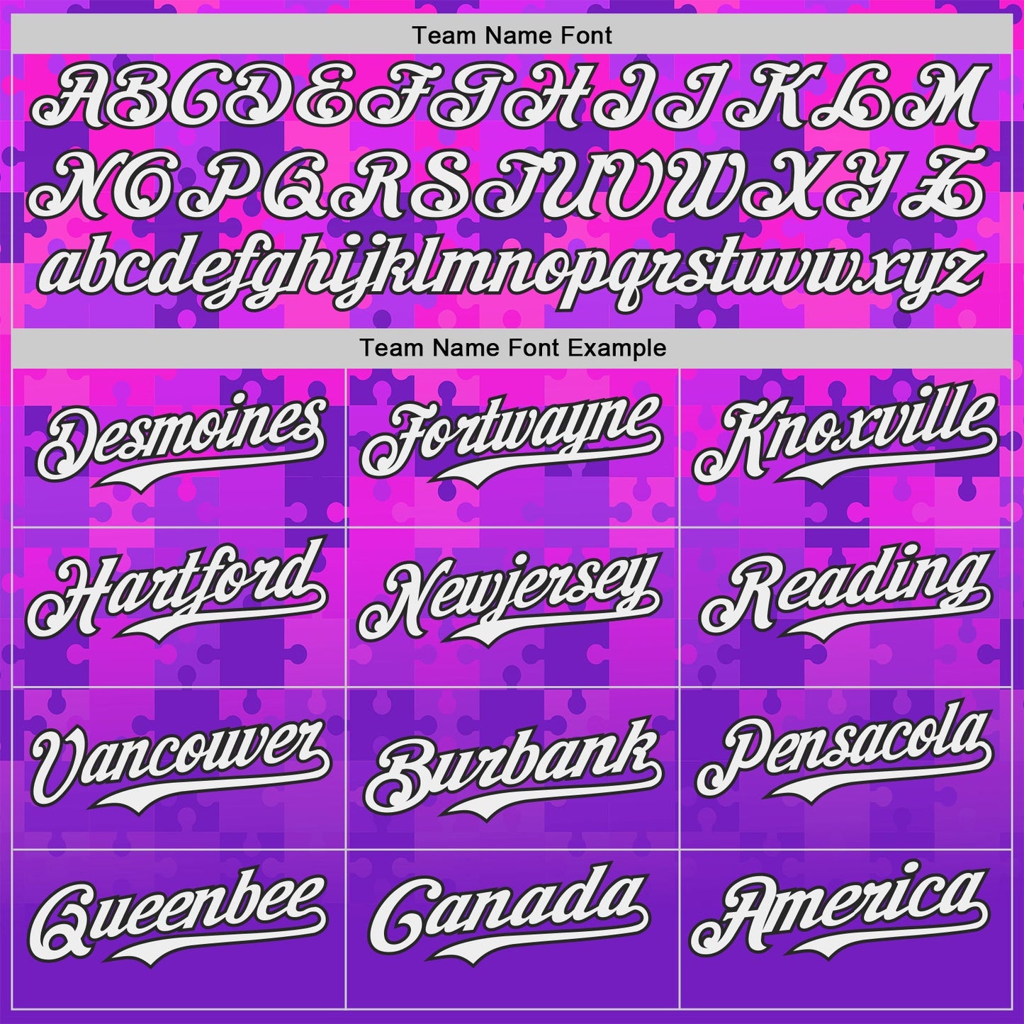 Custom Purple White-Black Puzzle 3D Pattern Design Authentic Baseball Jersey view 4