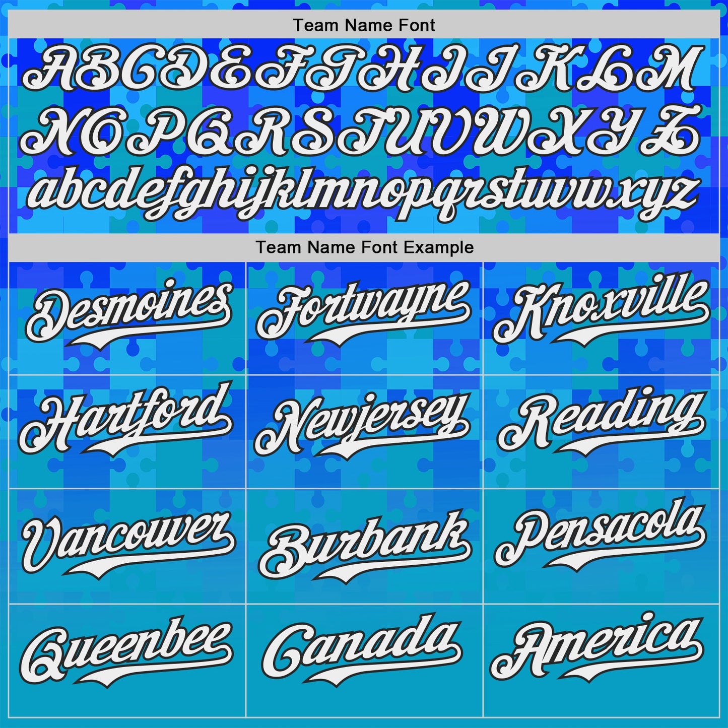 Custom Blue White-Black Puzzle 3D Pattern Design Authentic Baseball Jersey view 4