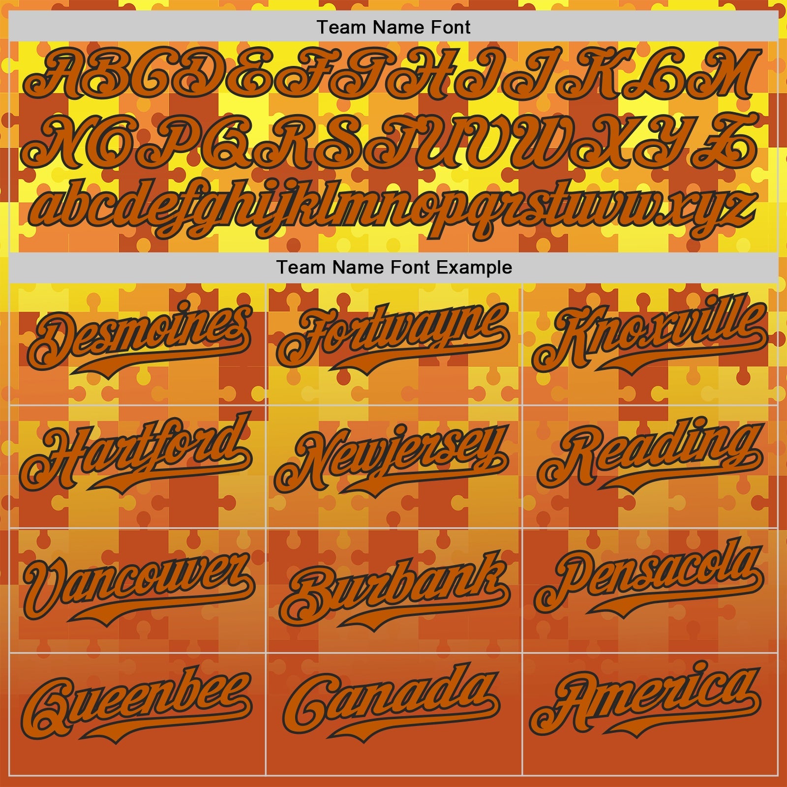 Custom Orange White Gold-Black Puzzle 3D Pattern Design Authentic Baseball Jersey view 4
