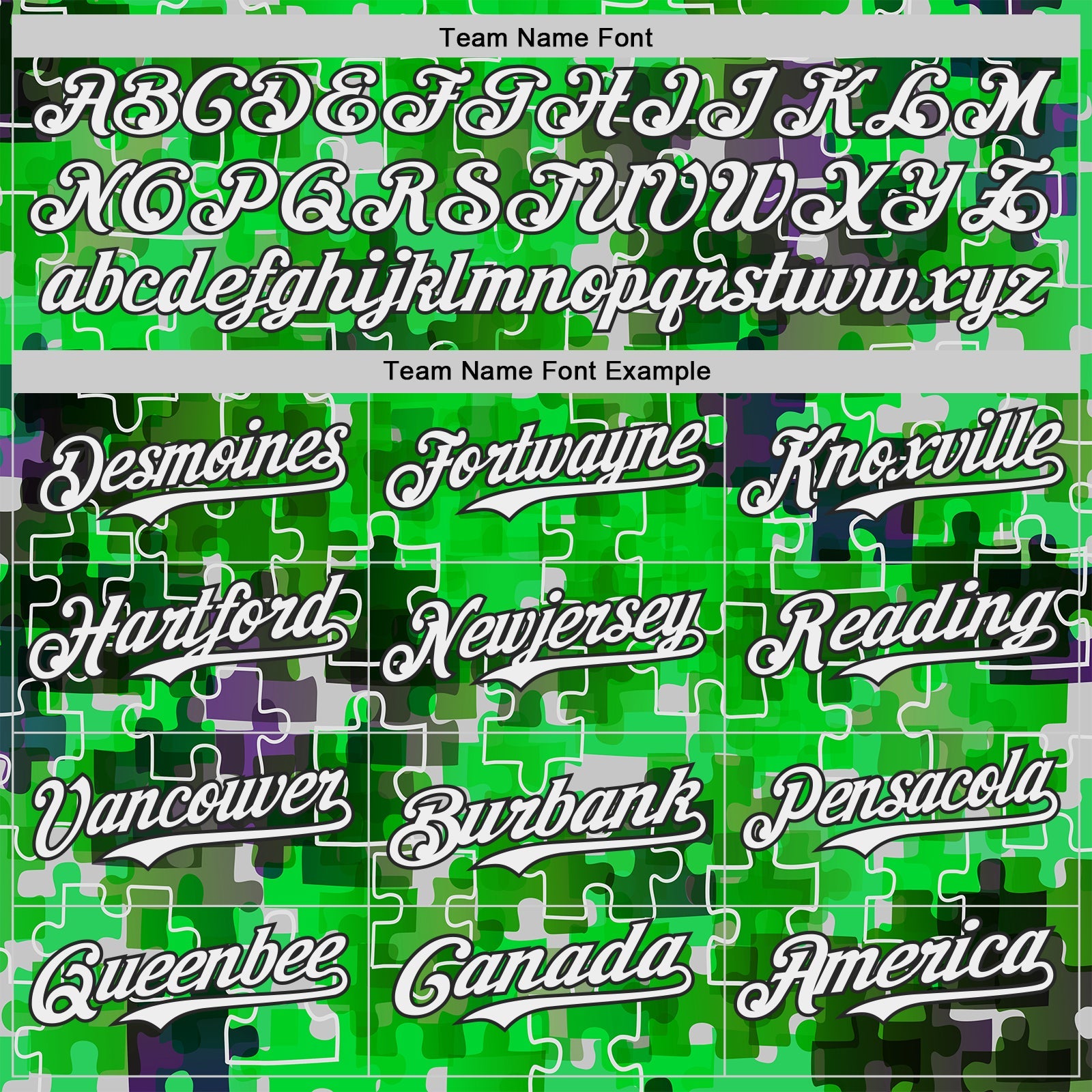 Custom Green White-Black Puzzle 3D Pattern Design Authentic Baseball Jersey view 4