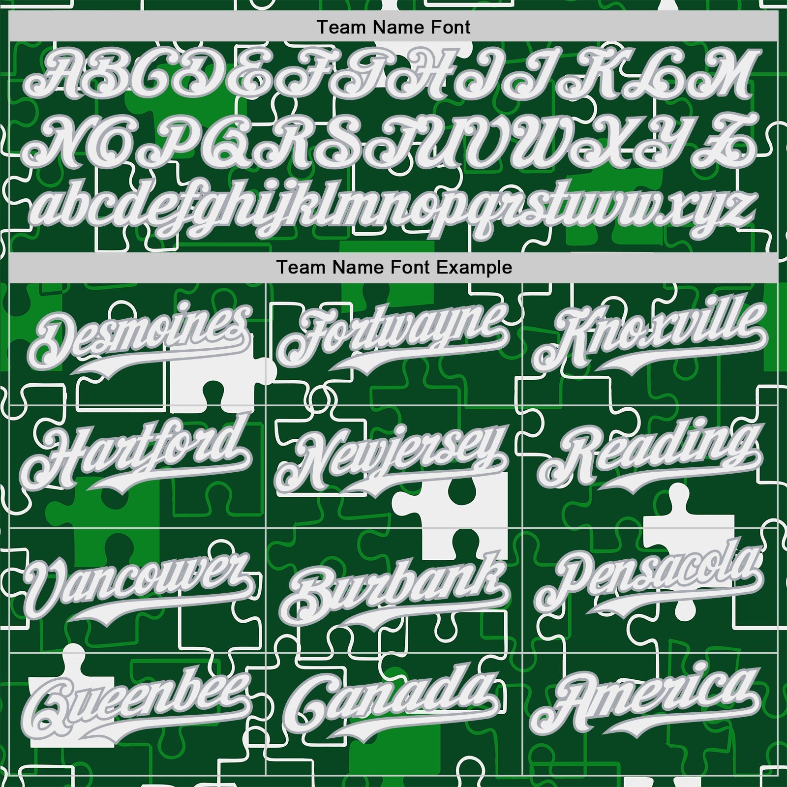 Custom Green White-Gray Puzzle 3D Pattern Design Authentic Baseball Jersey view 4