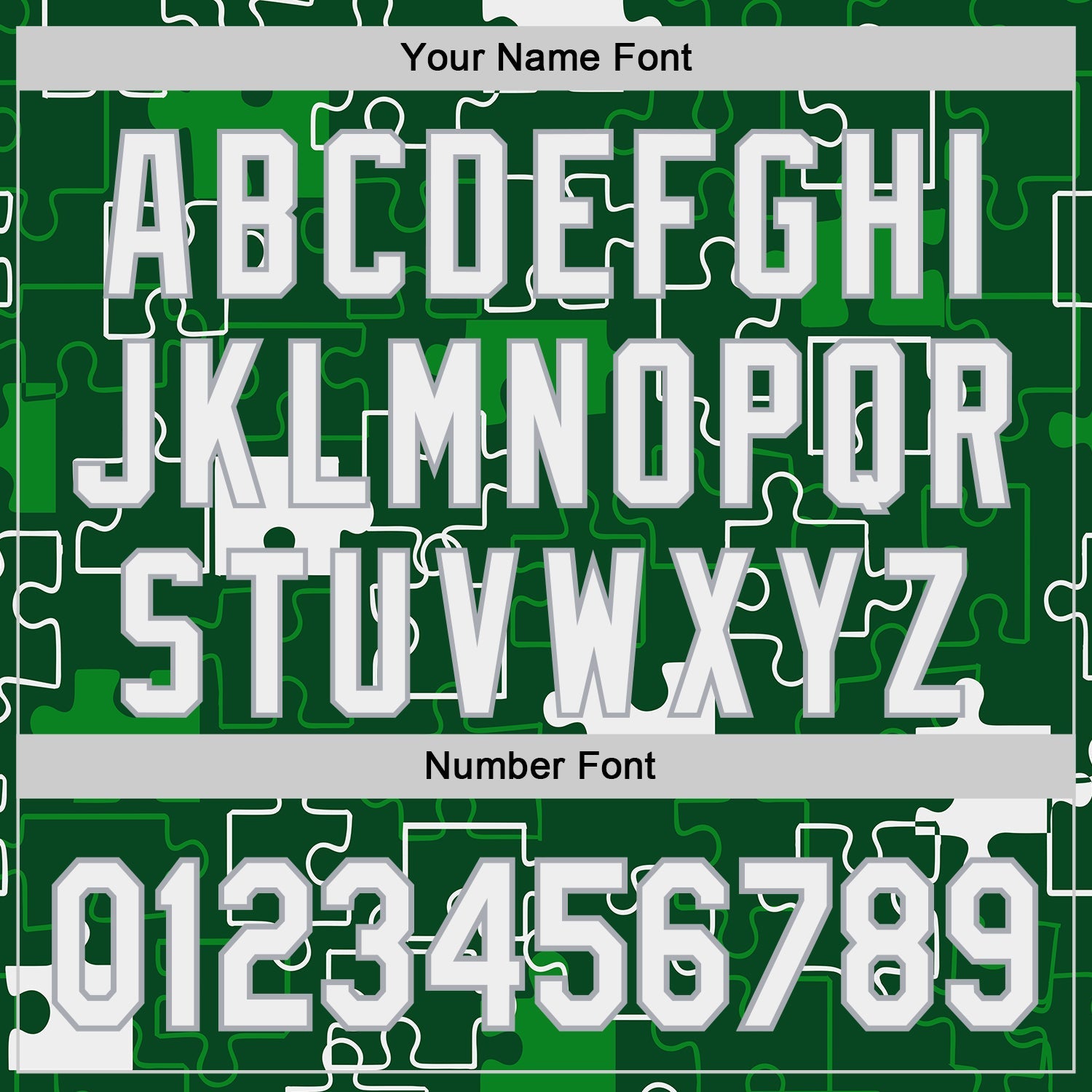 Custom Green White-Gray Puzzle 3D Pattern Design Authentic Baseball Jersey view 5