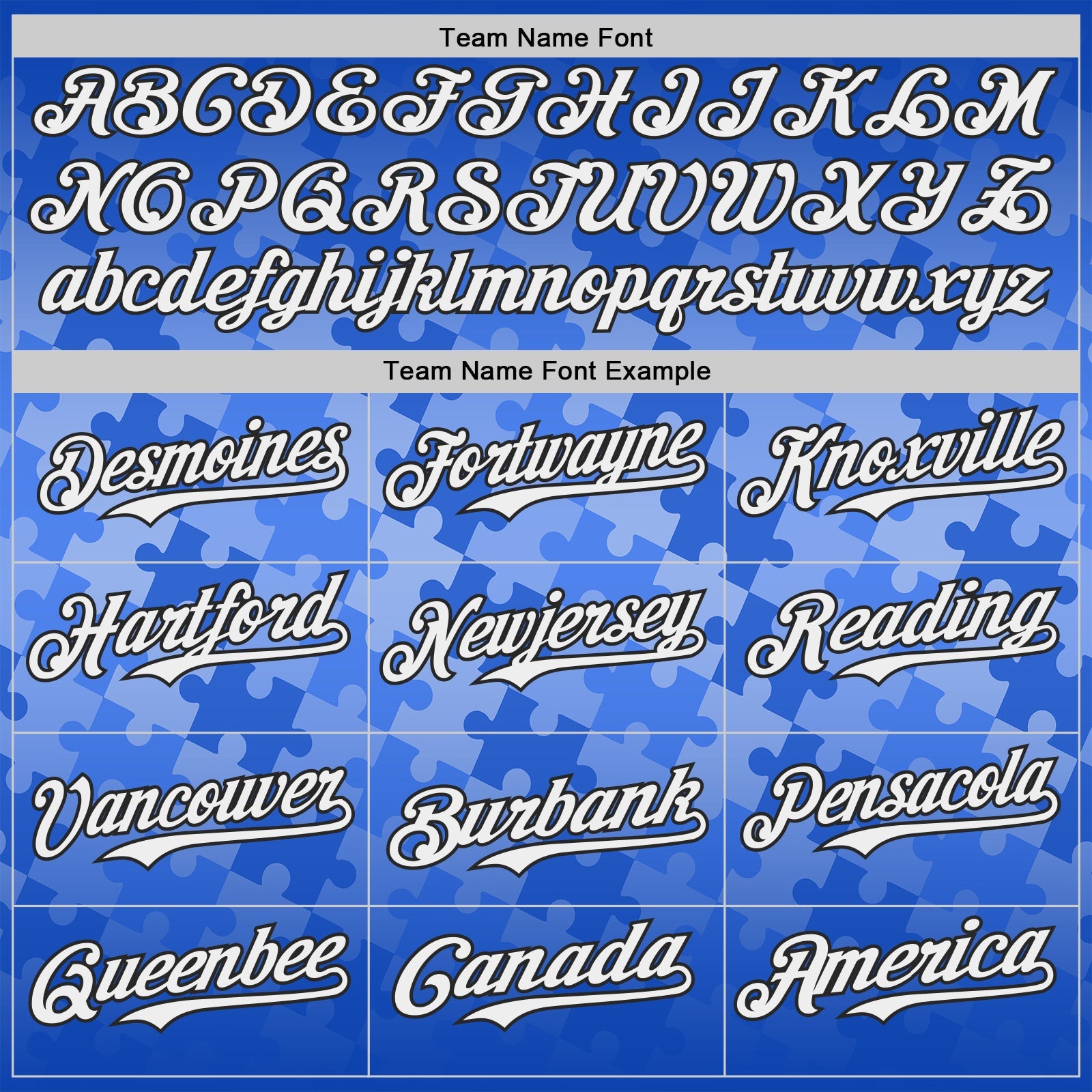 Custom Thunder Blue White-Black Puzzle 3D Pattern Design Authentic Baseball Jersey view 4