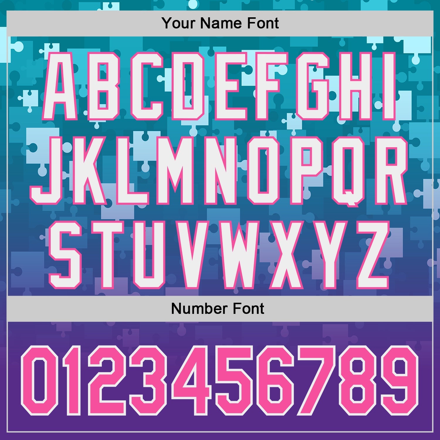 Custom Teal Pink Purple-White Gradient Puzzle 3D Pattern Design Authentic Baseball Jersey view 5