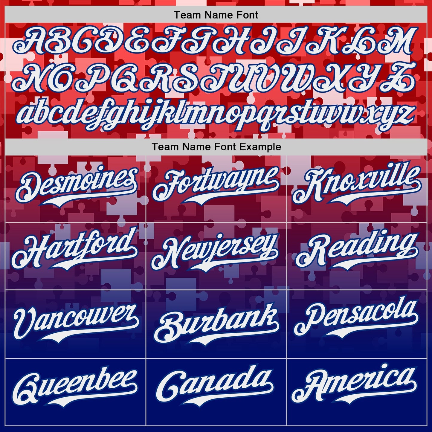 Custom Red Royal-White Gradient Puzzle 3D Pattern Design Authentic Baseball Jersey view 4