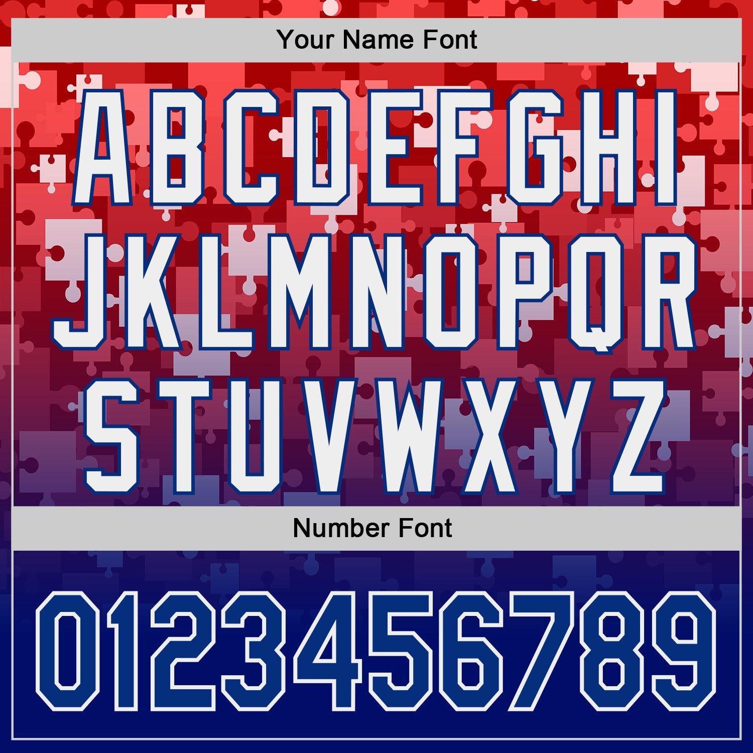 Custom Red Royal-White Gradient Puzzle 3D Pattern Design Authentic Baseball Jersey view 5