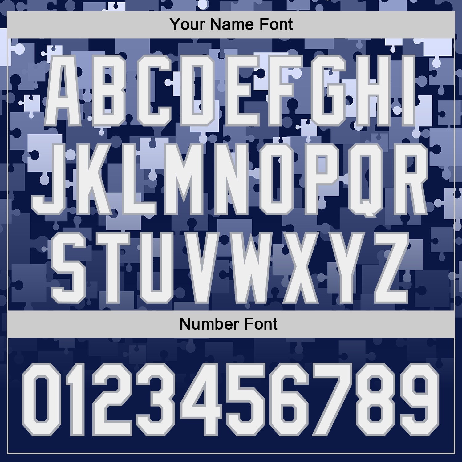 Custom Blue White Navy-Gray Gradient Puzzle 3D Pattern Design Authentic Baseball Jersey view 5