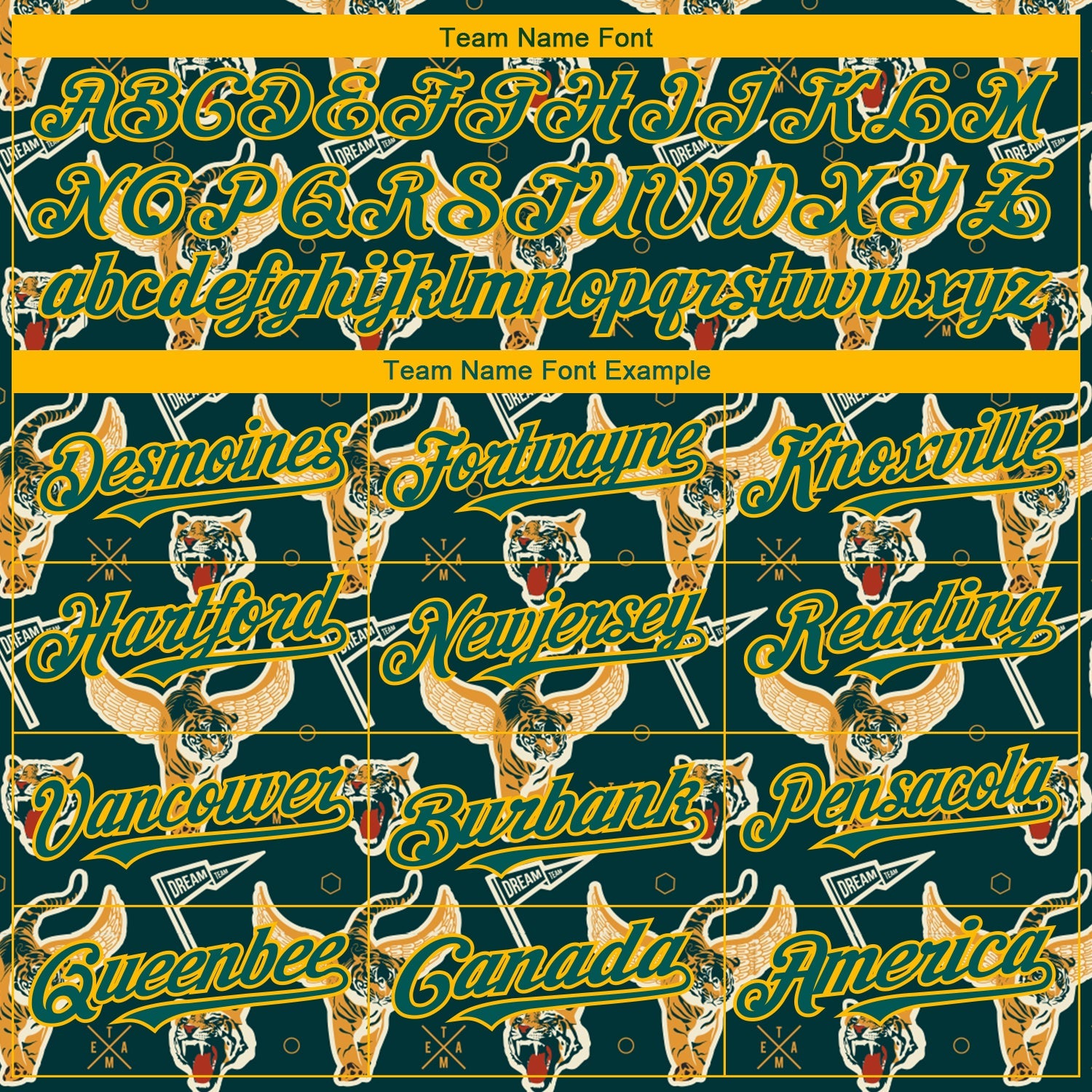 Custom Black Midnight Green-Gold 3D Pattern Design Tiger Authentic Baseball Jersey view 4