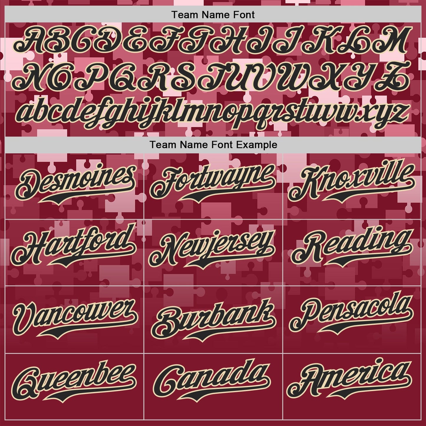 Custom Crimson Black-Cream Puzzle 3D Pattern Design Authentic Baseball Jersey view 4