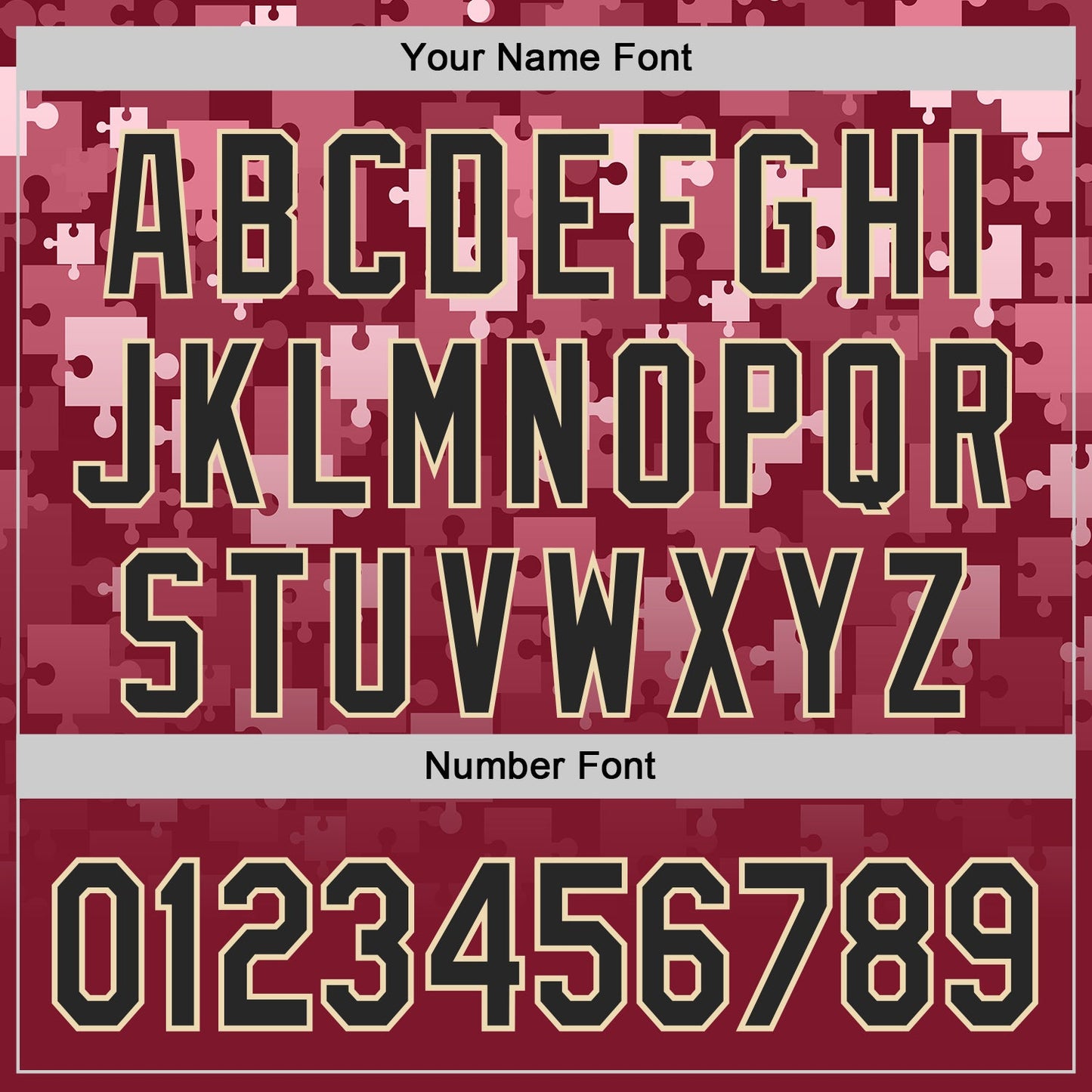 Custom Crimson Black-Cream Puzzle 3D Pattern Design Authentic Baseball Jersey view 5