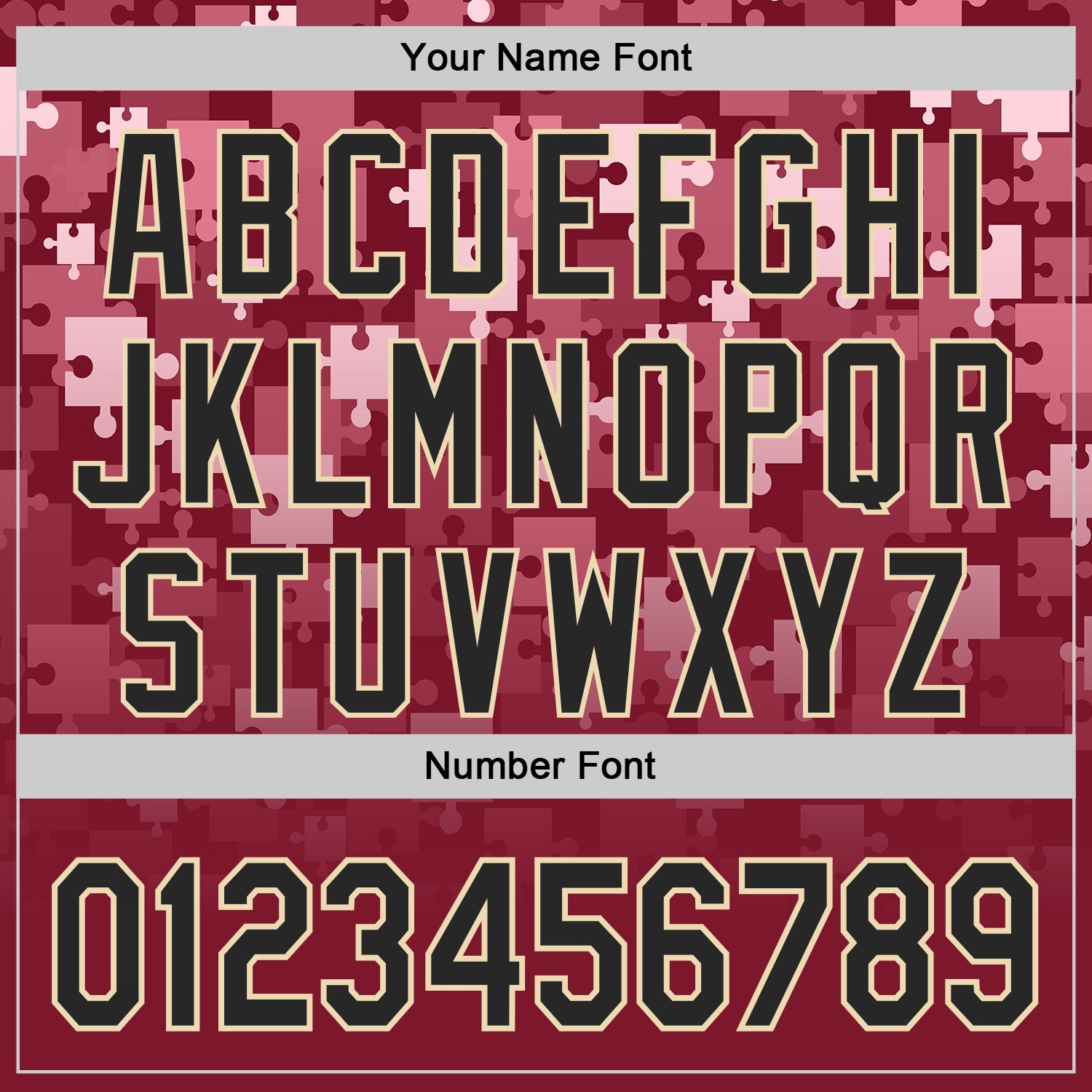 Custom Crimson Black-Cream Puzzle 3D Pattern Design Authentic Baseball Jersey view 5