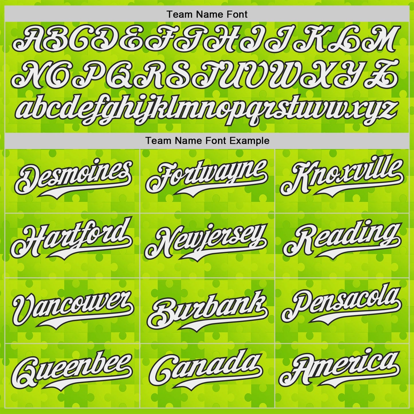 Custom Neon Green White-Black Puzzle 3D Pattern Design Authentic Baseball Jersey view 4